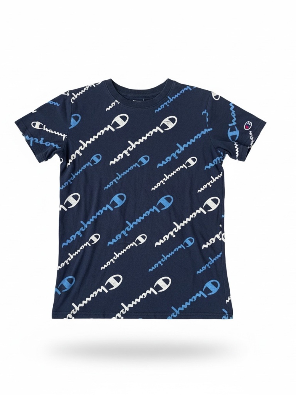 Champion Navy Blue Allover Logo Tee